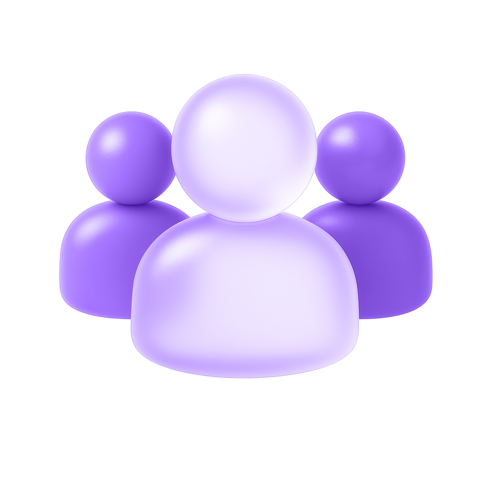 purple icon of connected gaming user group with three people
