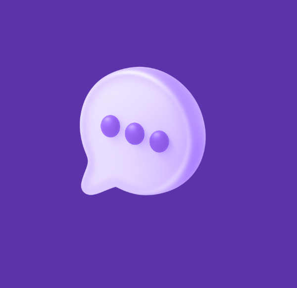contact banner chat bubble bubble purple background