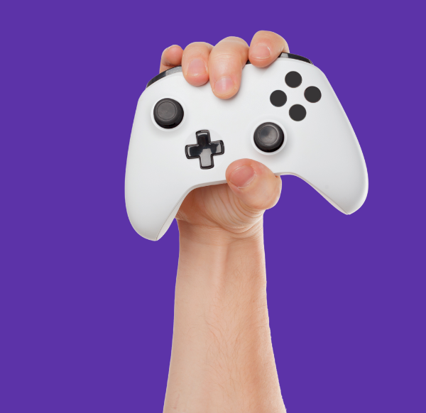 hand holding a video game controller