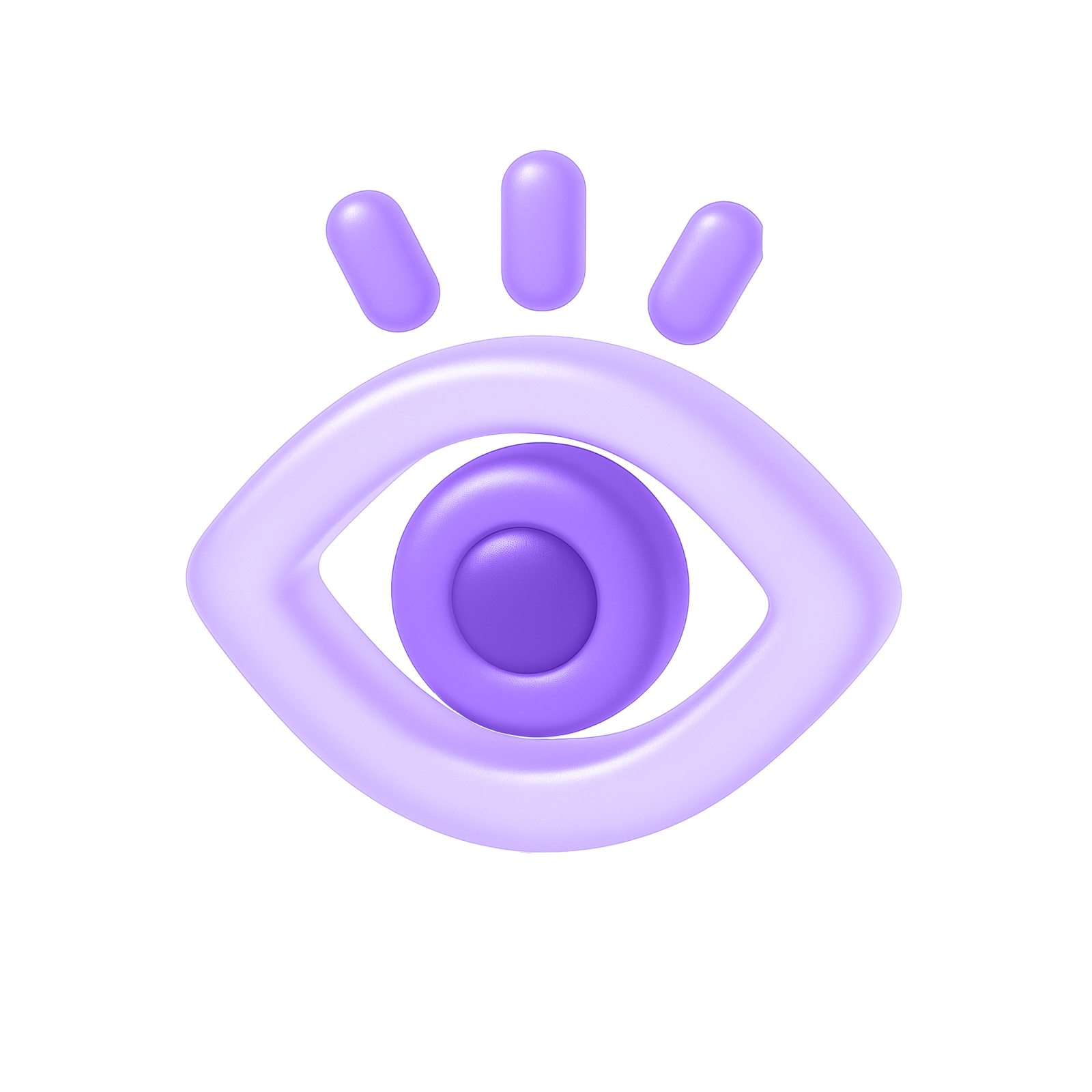 un œil violet sur fond noir