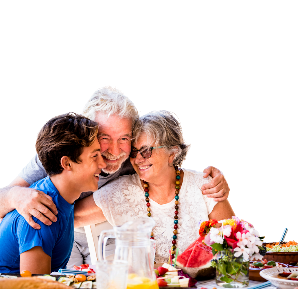 happy family white background