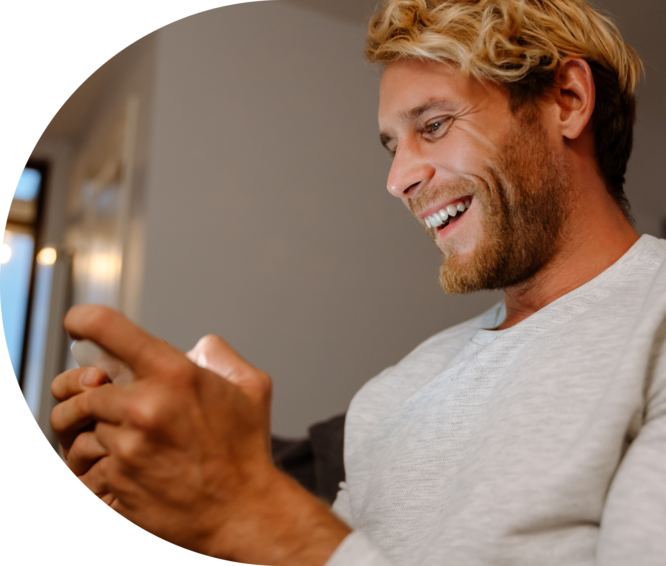 Guy looking at his phone
