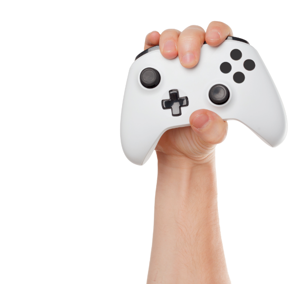 hand holding a video game controller
